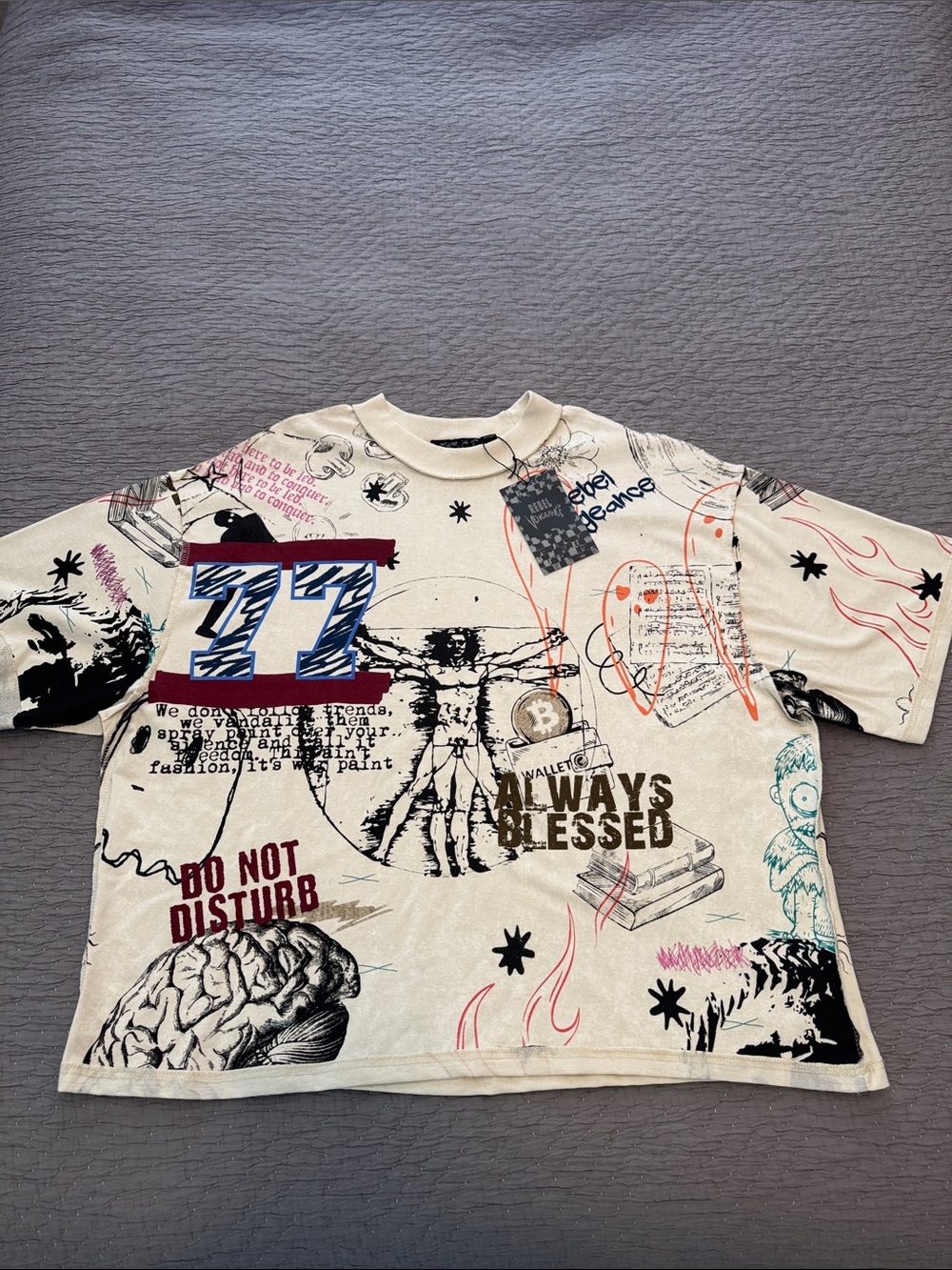 Rebel Vengeance Boxy Cropped Graphic T Shirt